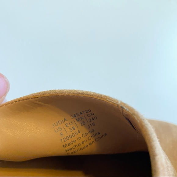 Calvin Klein Judia Suede Leather Mules Wood Block Chunk Heel Slip on Clogs Boots - Picture 7 of 16